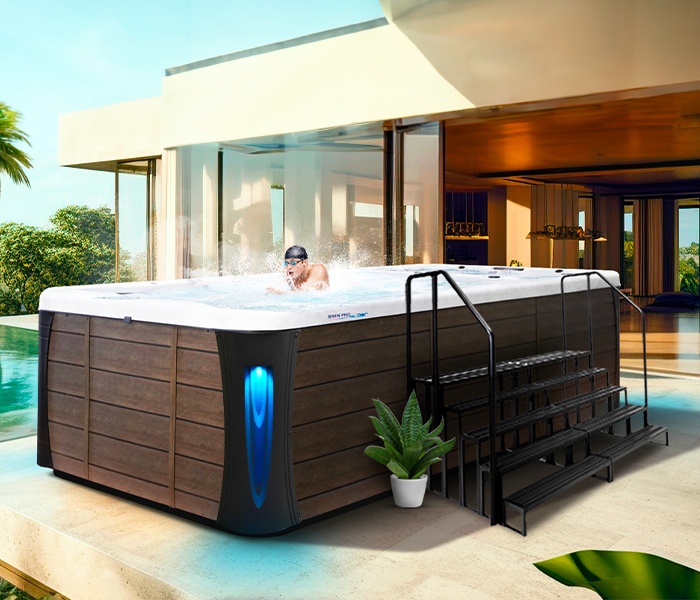 Calspas hot tub being used in a family setting - Casagrande