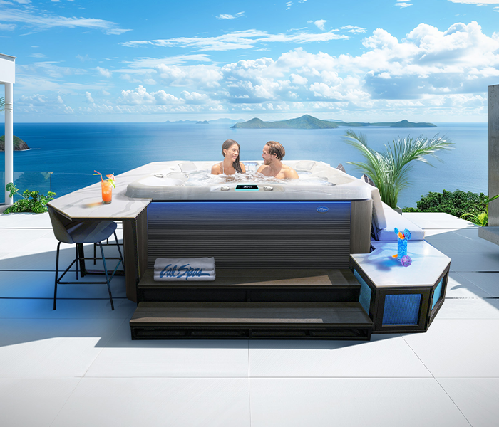 Calspas hot tub being used in a family setting - Casagrande